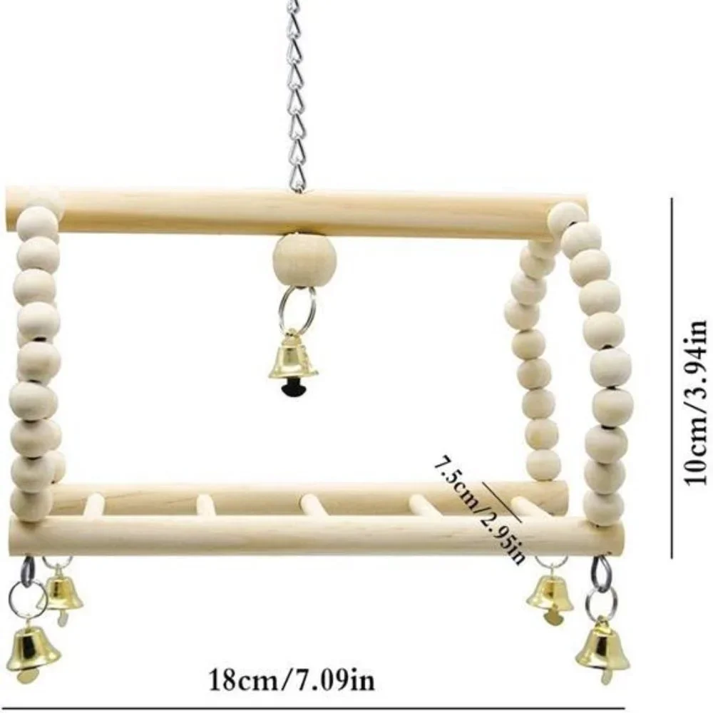 7 Packs Parrot Swing Chewing Toys-Hanging Bell Bird Cage Toys Suitable for Small